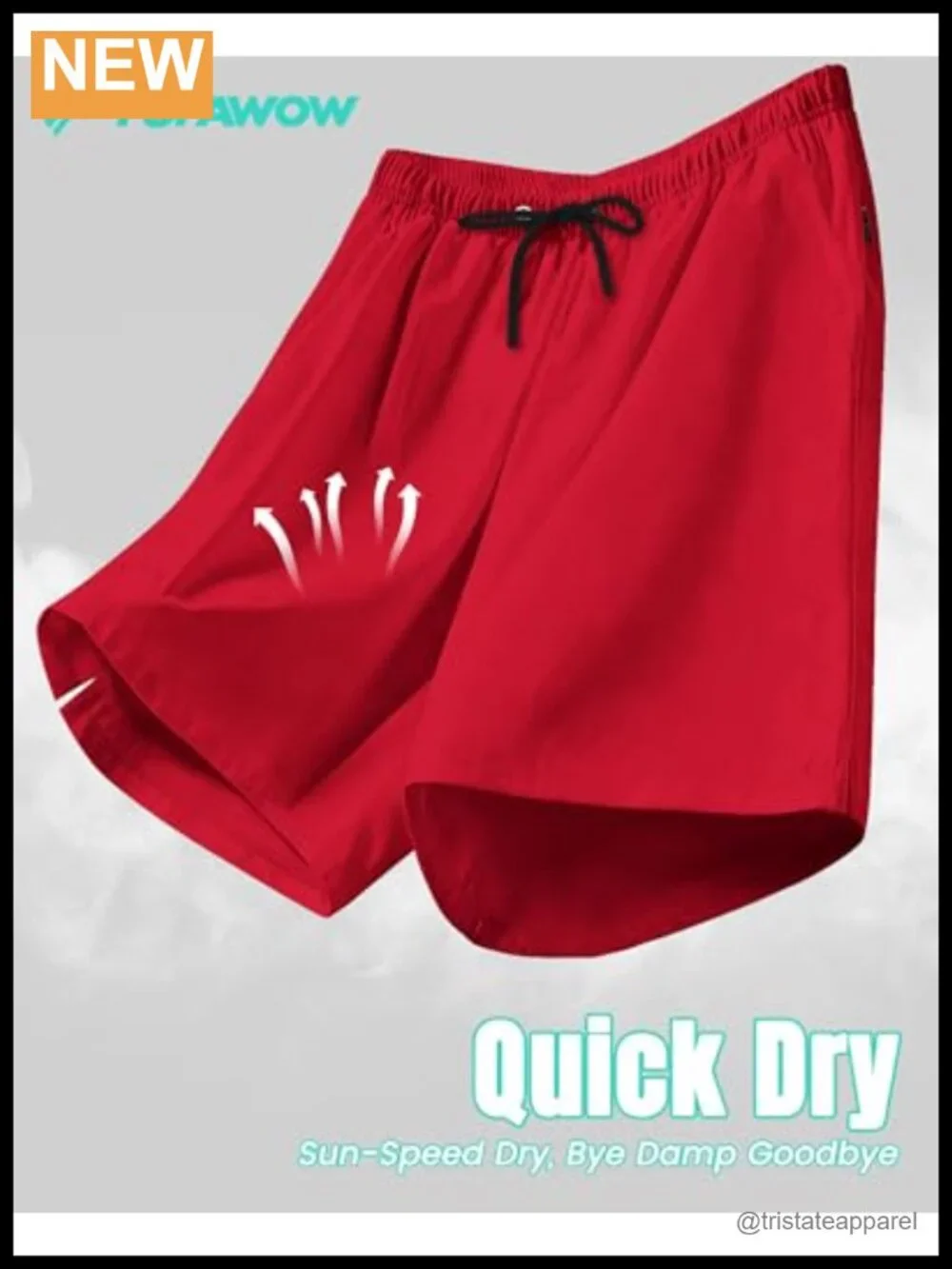 Men's Swim Trunks with Compression Liner Quick Dry Drawstring Beach Shorts